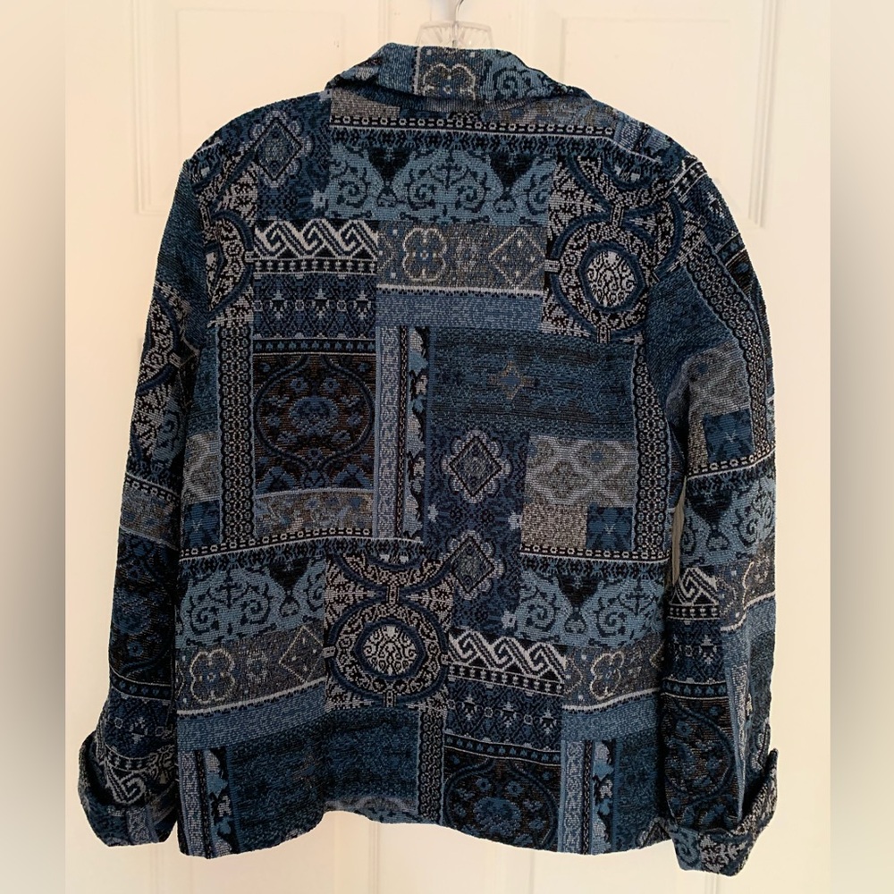 Vintage Appleseed's Blue and Black Tapestry Jacket - Picture 2 of 10